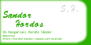 sandor hordos business card